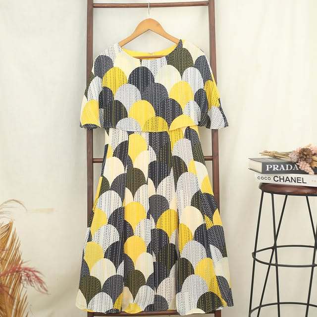 Dress Maxi Wanita Round Neck Full Pattern Maxi Dress RF106 W119 - foto 7